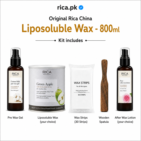 RICA Liposoluble Wax 800ml – Complete Waxing Kit